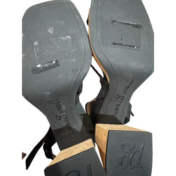 Paul Green Tina Classic Black retro Fisherman heeled sandal  size 7.5UK / US 10 - Picture 8 of 10